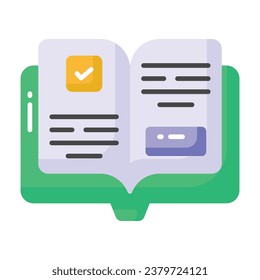 Organized book of reference on a certain field of knowledge, employee handbook icon design