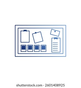 Organized Bulletin Board Icon with Notes and Photos