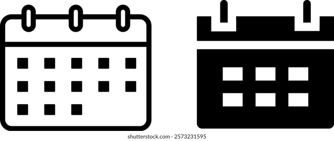 Organized Calendar Vector Icon Set