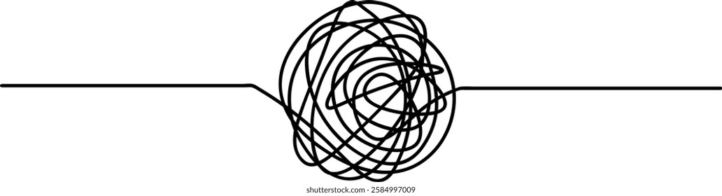 Organized Chaos Tangled Line Vector Graphic Element