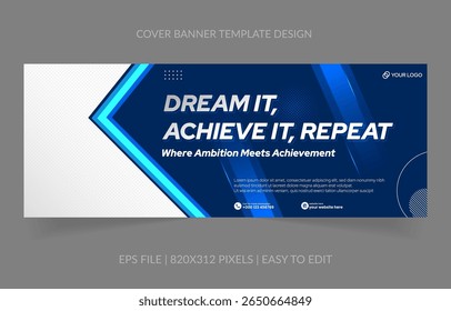 Organized and clean blue banner with easy-edit photo section. Built for web headers