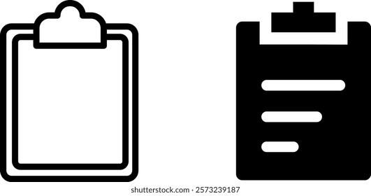 Organized Clipboard Vector Icon Set