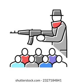 Farbsymbol der organisierten Kriminalität, Vektorgrafik. Zeichen der organisierten Kriminalität. einzelne Symbolillustration