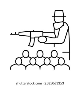 organized crime line icon vector. organized crime sign. isolated contour symbol black illustration