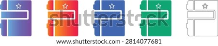 Organized document portfolio icons featuring a star highlight, ideal for professional credentials, project management tools, or academic record systems.