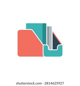 Organized document tray with clean lines and vibrant colors. Ideal for business workflow and data management solutions.