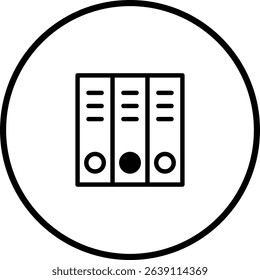Organized Documents: Ring Binders Icon Representing File Management and Archive