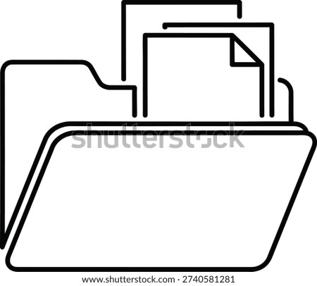 Organized folders with documents and files neatly stacked inside Vector illustration
