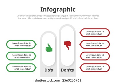 Organized Infographic Template, Dos and Don’ts, Pros and Cons, Versus Comparisons in a Unique Design