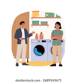 Lavandaria organizada e área de lavagem ilustração interior