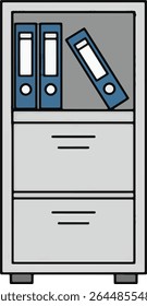 Organized Office Filing Cabinet with Folders and Drawers