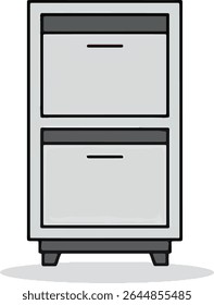 Organized Office Filing Cabinet with Folders and Drawers