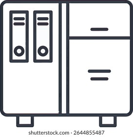Organized Office Filing Cabinet with Folders and Drawers