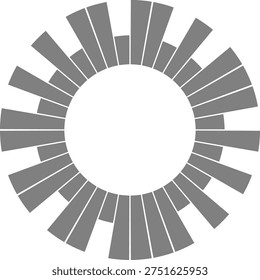 Organized radial sections construct a chart layout with equal circular segmentation and visual rhythm.