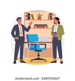 Configuración de espacio de trabajo organizado para profesionales del hogar ilustración