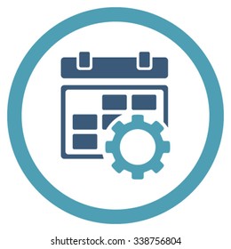Organizer Adjustment vector icon. Style is bicolor flat rounded symbol, cyan and blue colors, rounded angles, white background.