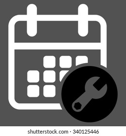 Organizer Adjustment vector icon. Style is bicolor flat symbol, black and white colors, rounded angles, gray background.