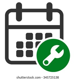 Organizer Adjustment vector icon. Style is bicolor flat symbol, green and gray colors, rounded angles, white background.