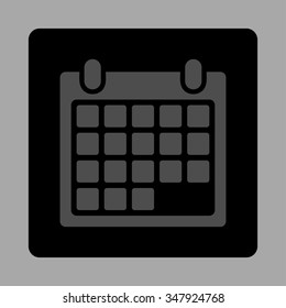 Organizer Appointment vector icon. Style is flat rounded square button, gray and black colors, silver background.