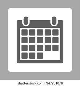 Organizer Appointment vector icon. Style is flat rounded square button, dark gray and white colors, silver background.