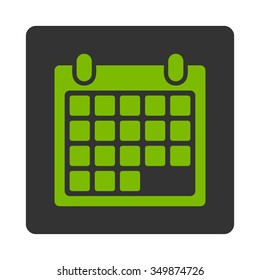 Organizer Appointment vector icon. Style is flat rounded square button, eco green and gray colors, white background.