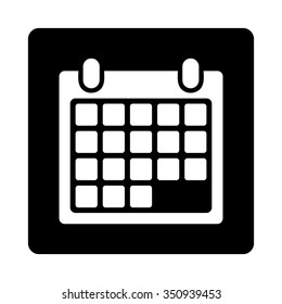 Organizer Appointment vector icon. Style is flat rounded square button, white and black colors, white background.