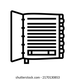 organizer book line icon vector. organizer book sign. isolated contour symbol black illustration