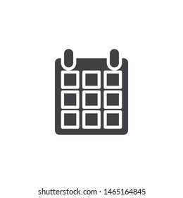 Organizer calendar vector icon. filled flat sign for mobile concept and web design. Calendar, reminder glyph icon. Symbol, logo illustration. Vector graphics