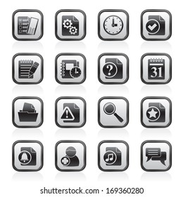 Organizer, communication and connection icons - vector icon set