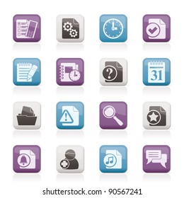 Organizer, communication and connection icons - vector icon set