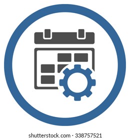Organizer Configuration vector icon. Style is bicolor flat rounded symbol, cobalt and gray colors, rounded angles, white background.