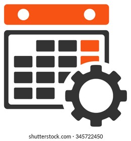 Organizer Configuration vector icon. Style is bicolor flat symbol, orange and gray colors, rounded angles, white background.