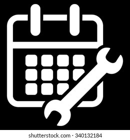Organizer Configure vector icon. Style is flat symbol, white color, rounded angles, black background.