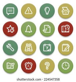 Organizer contour icons on color buttons.