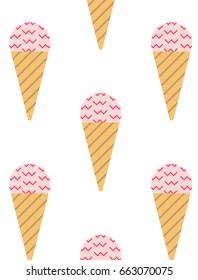 Organizer Cover in Scandinavian Style with Ice-cream Pattern. Perfect for Print, Template, Book. Vector isolated illustration