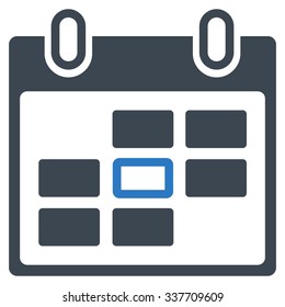 Organizer Date vector icon. Style is bicolor flat symbol, smooth blue colors, rounded angles, white background.