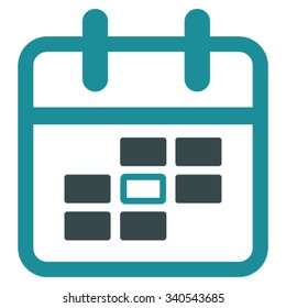 Organizer Date vector icon. Style is bicolor flat symbol, soft blue colors, rounded angles, white background.