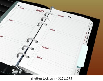 Organizer Day Book - Vector Illustration