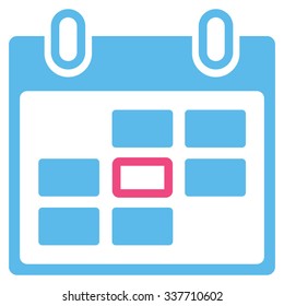 Organizer Day vector icon. Style is bicolor flat symbol, pink and blue colors, rounded angles, white background.