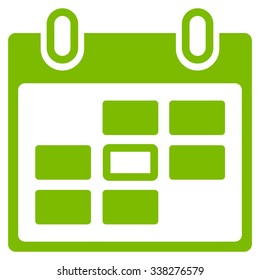 Organizer Day vector icon. Style is flat symbol, eco green color, rounded angles, white background.