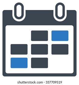 Organizer Days vector icon. Style is bicolor flat symbol, smooth blue colors, rounded angles, white background.