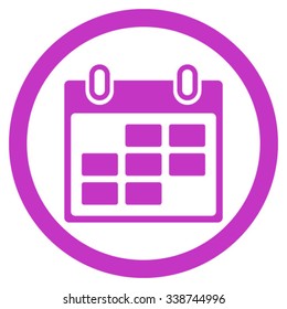 Organizer Days vector icon. Style is flat rounded symbol, violet color, rounded angles, white background.