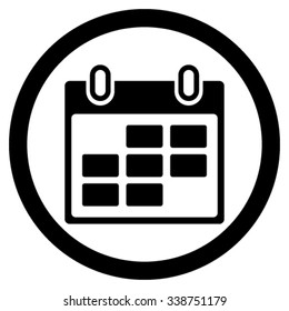 Organizer Days vector icon. Style is flat rounded symbol, black color, rounded angles, white background.