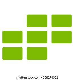 Organizer Grid vector icon. Style is flat symbol, eco green color, rounded angles, white background.