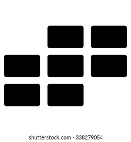 Organizer Grid vector icon. Style is flat symbol, black color, rounded angles, white background.