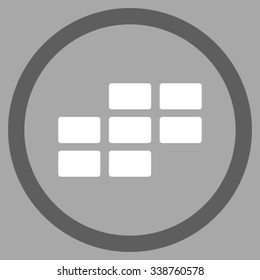 Organizer Grid vector icon. Style is bicolor flat rounded symbol, dark gray and white colors, rounded angles, silver background.