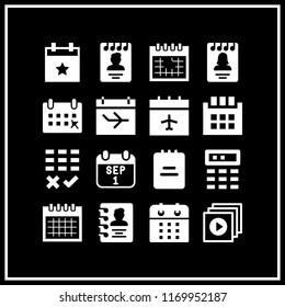 organizer icon. 16 organizer vector set. month calendar, calendar, play files and monthly calendar icons for web and design about organizer theme