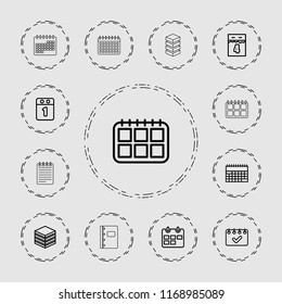 Organizer icon. collection of 13 organizer outline icons such as calendar, archive, 1st day calendar, 4th date calendar. editable organizer icons for web and mobile.