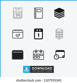 Organizer icon. collection of 9 organizer filled and outline icons such as archive, 1st day calendar, calendar with clock. editable organizer icons for web and mobile.