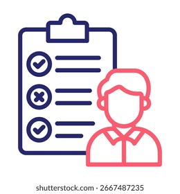 Ícone Organizador Linha Cor Estilo Vetor Ilustração